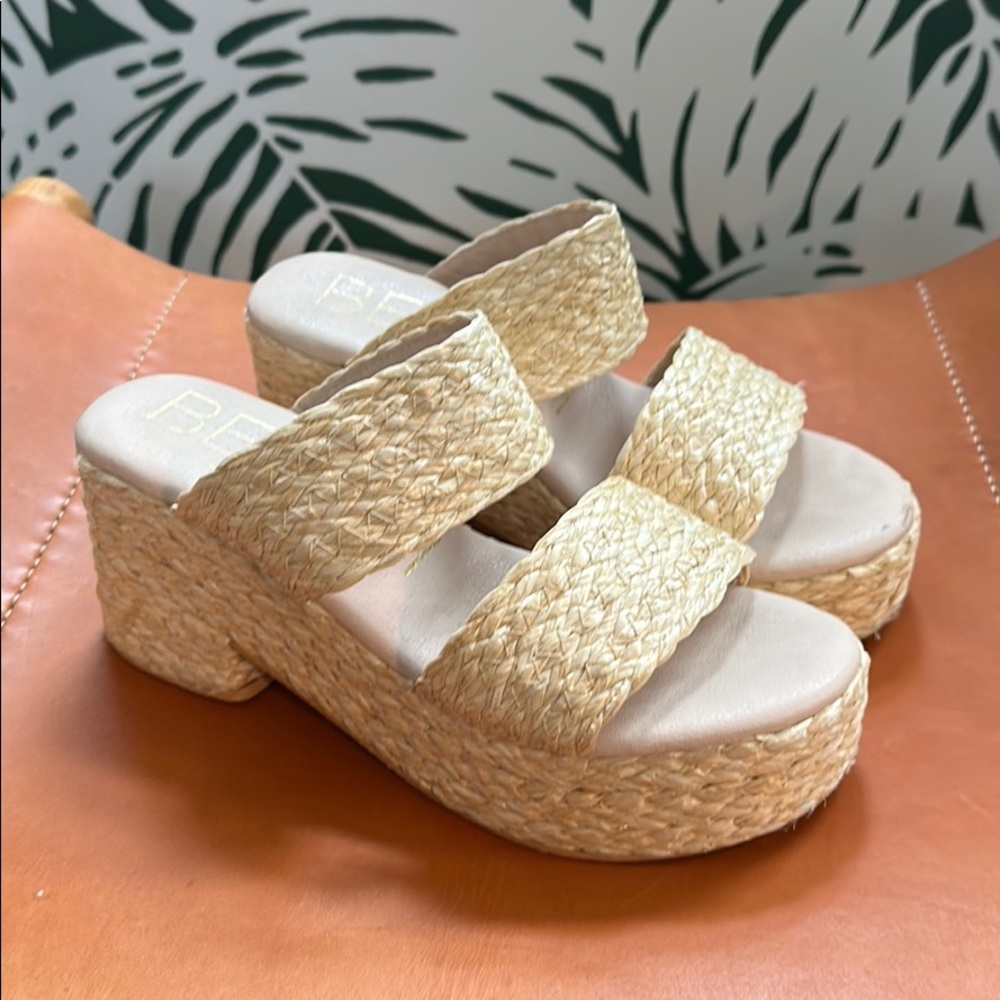 Raffia summer slides
